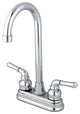 Kingston Brass Two-Handle 4" Centerset Bar Faucet, Polished Chrome