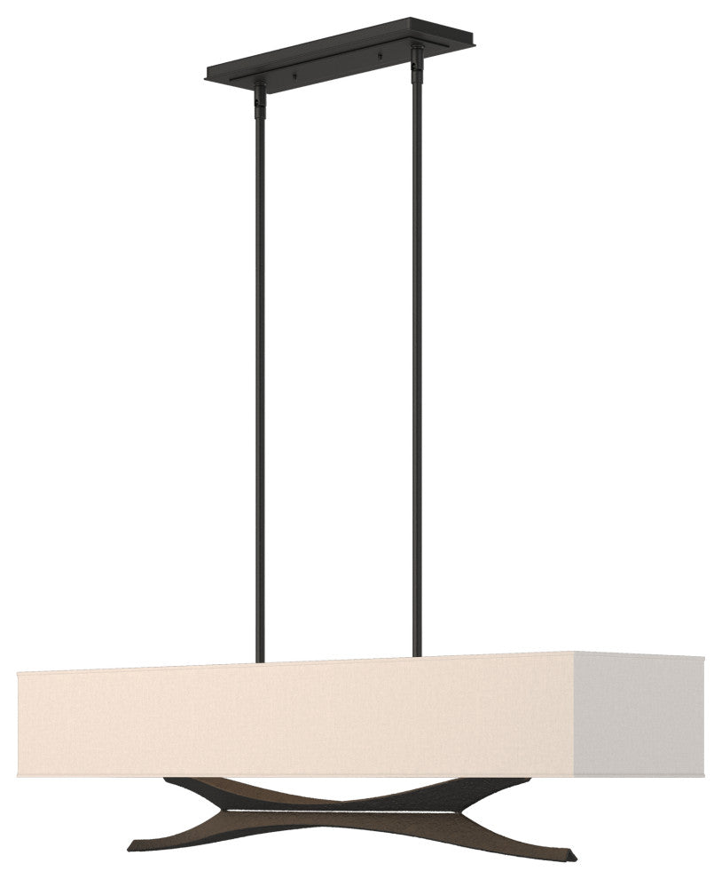 Moreau Pendant, Black Finish, Flax Shade