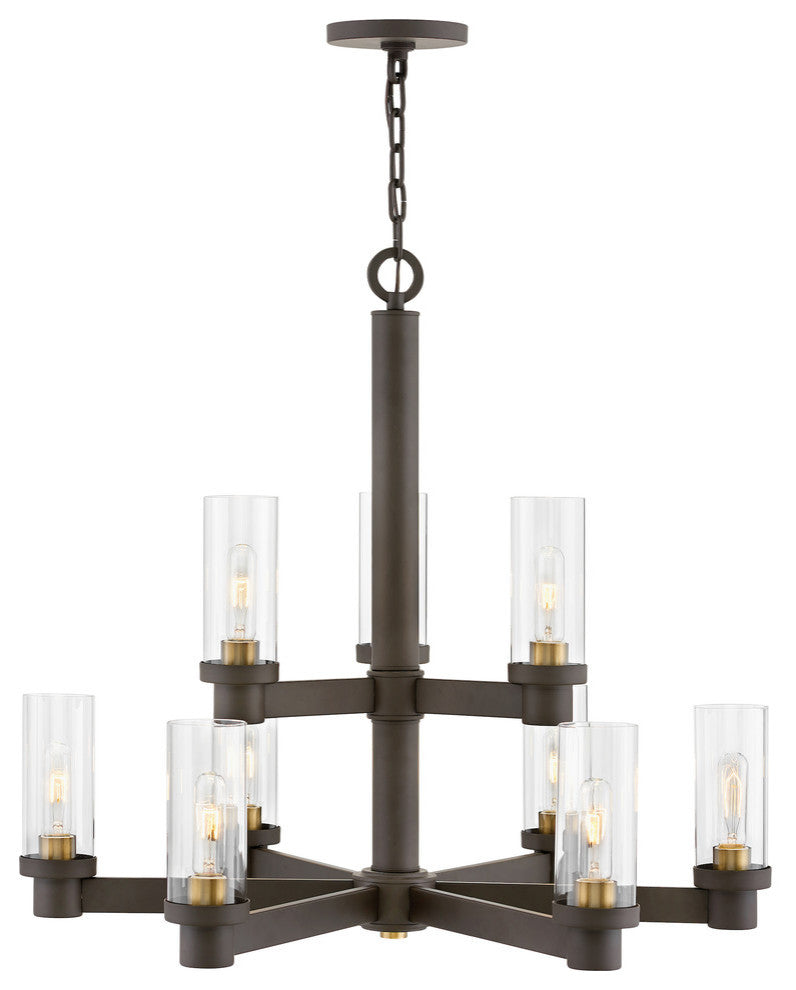 Hinkley Midtown Chandelier Large Two Tier, Oil Rubbed Bronze
