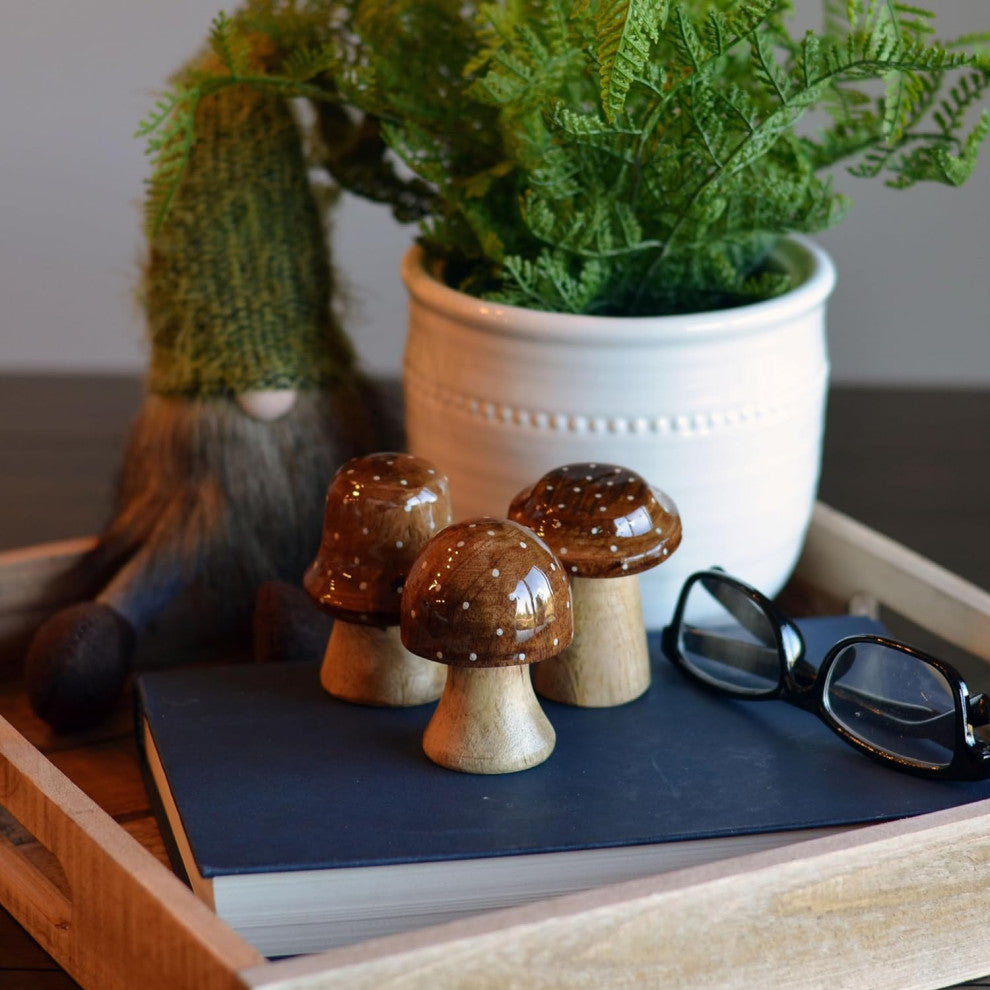 Dotted Top Mushrooms, Set of 3
