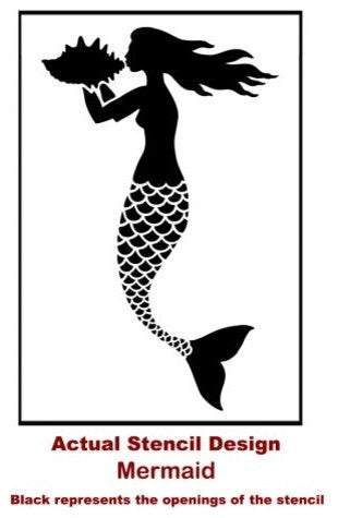 Mermaid Nautical Stencil Reusable Stencils For DIY Wall Design, Small