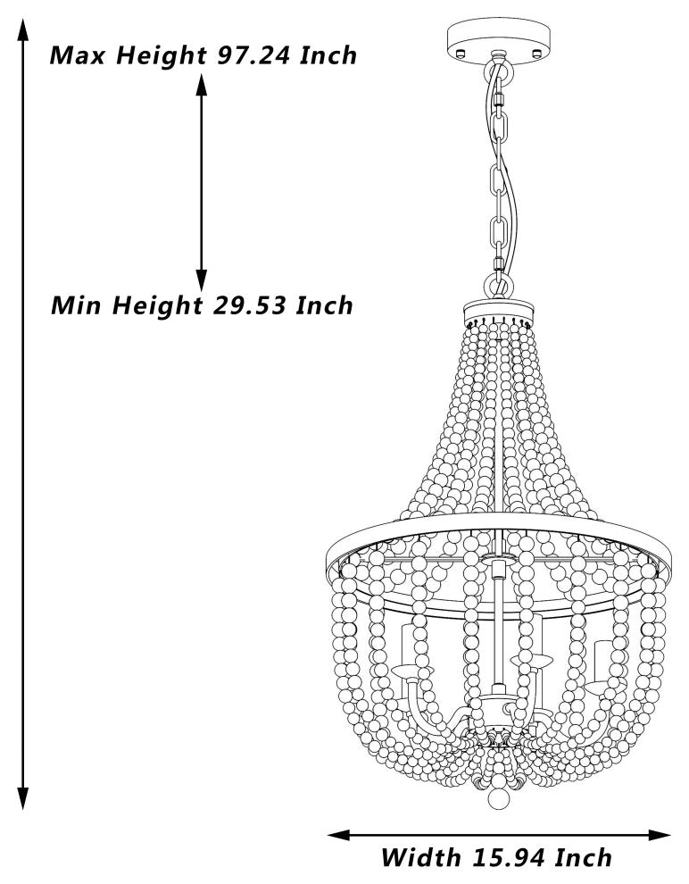 5 - Light Candle Style Empire Chandelier with Beaded Accents, Oil Rubbed Bronze
