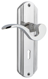 Deco Plate With Keyhole Manor Lever, Bright Chrome, Passage, Non-Handed