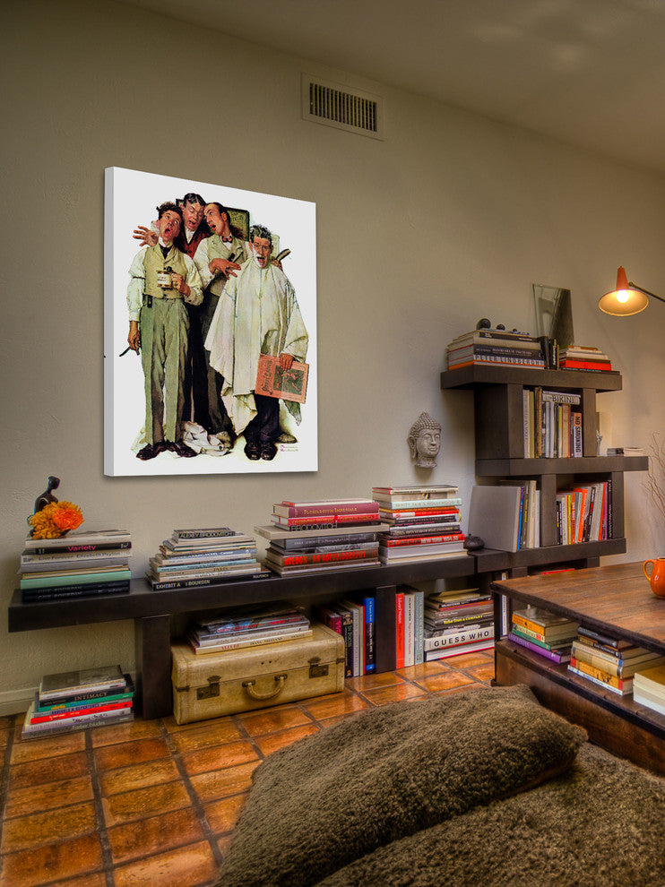 "Barbershop Quartet" Painting Print on Canvas by Norman Rockwell