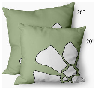 Petal Lines Decorative Throw Pillow, Green, 20x20"