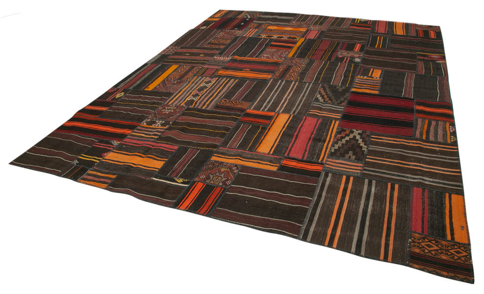 Rug N Carpet - Handmade Anatolian 10' 10'' x 13' 7'' Vintage Goat Hair Kilim Rug