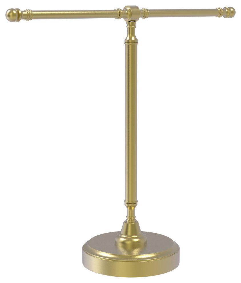 Vanity Top 2 Arm Guest Towel Holder, Satin Brass