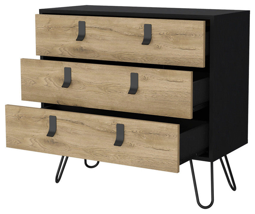Kimball Hairpin Legs Dresser with 3-Drawers and Modern Design