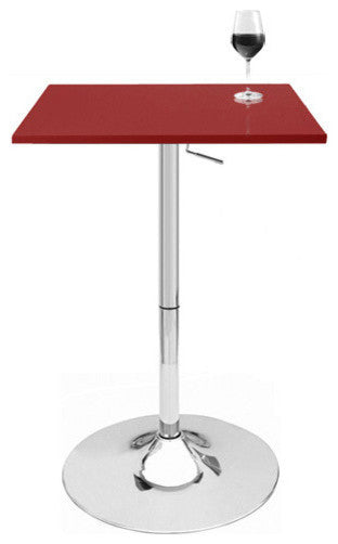 Modern Home Zeta Contemporary Adjustable Height 24" Bar Table - Polished Chrome