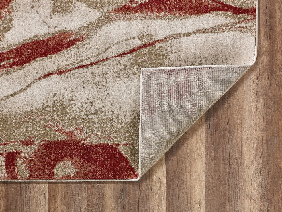 Avalon Wonder Watercolor Area Rug, Ivory/Brown, 2' X 7'7 Runner