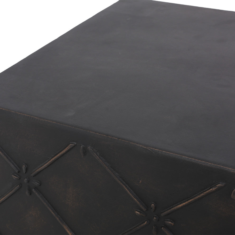 Baxton Outdoor Lightweight Concrete Side Table, 18wx18dx18h