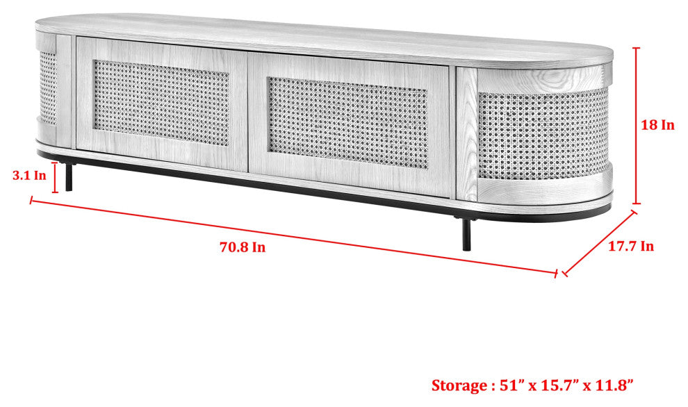 Loft Lyfe Darrius Console, Storage, 2-Door, 70.8Lx17.7Wx18H, Black
