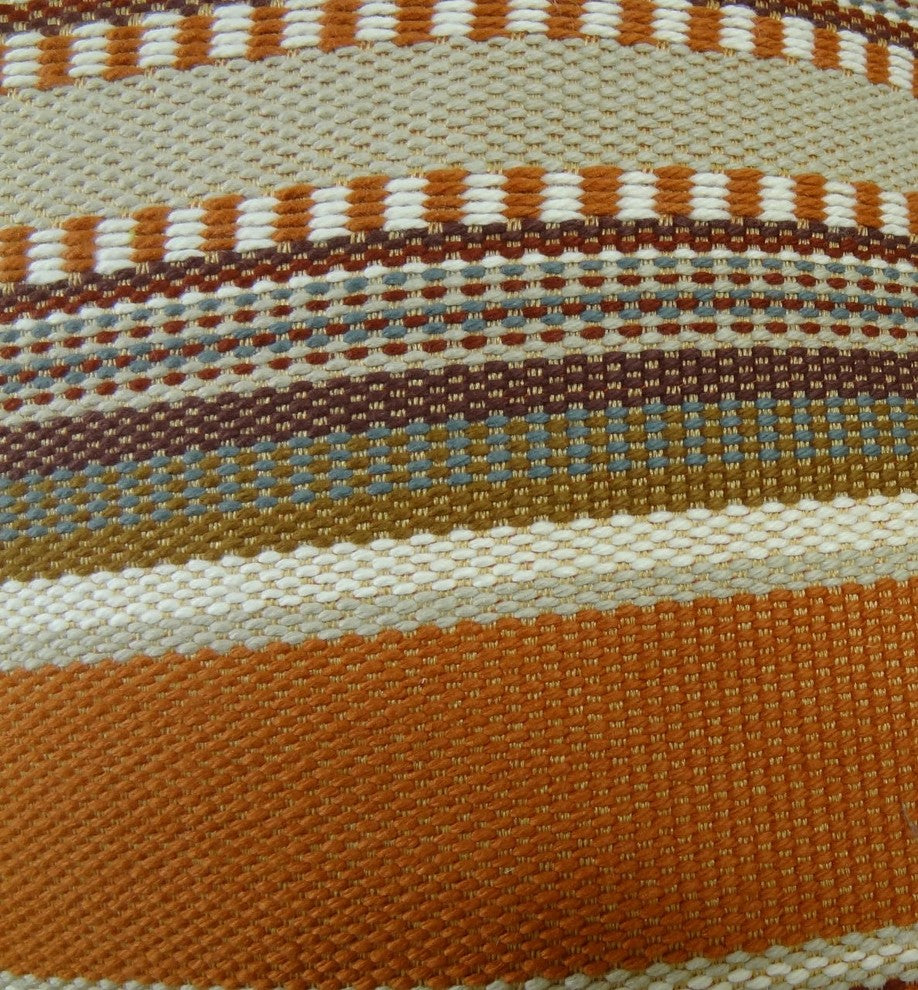 South Shore Amber Orange Olive and Cream Handmade Luxury Pillow, 20"x20"