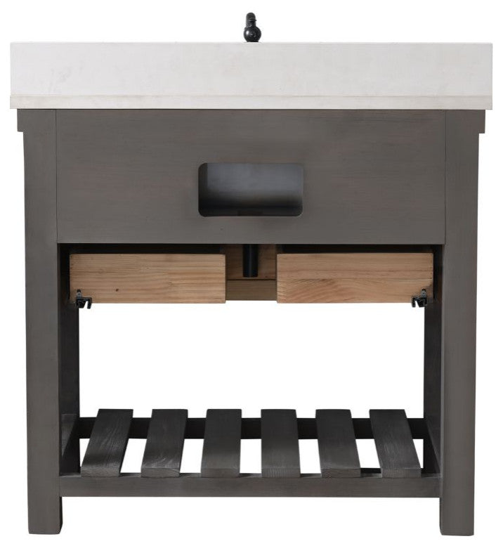 Wesley 36" Bathroom Vanity, Weathered Gray