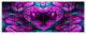 Purple Cold Mystical Heart, Floral Canvas Art Print, 70"x28", 6 Panels
