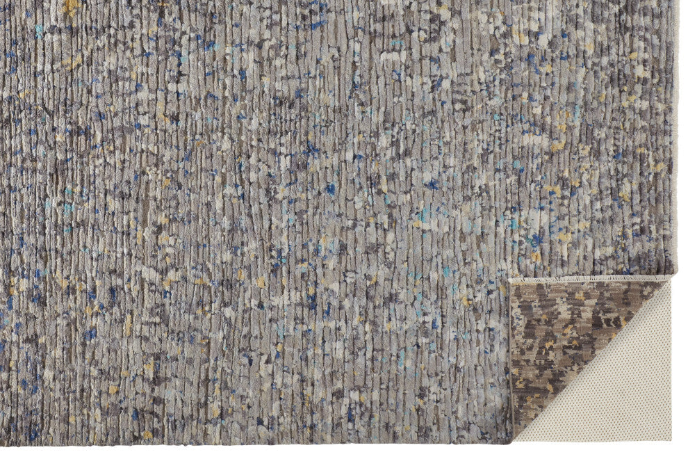 Weave & Wander Breel Contemporary Silk Shag, Gray/Multi, 2'x3'