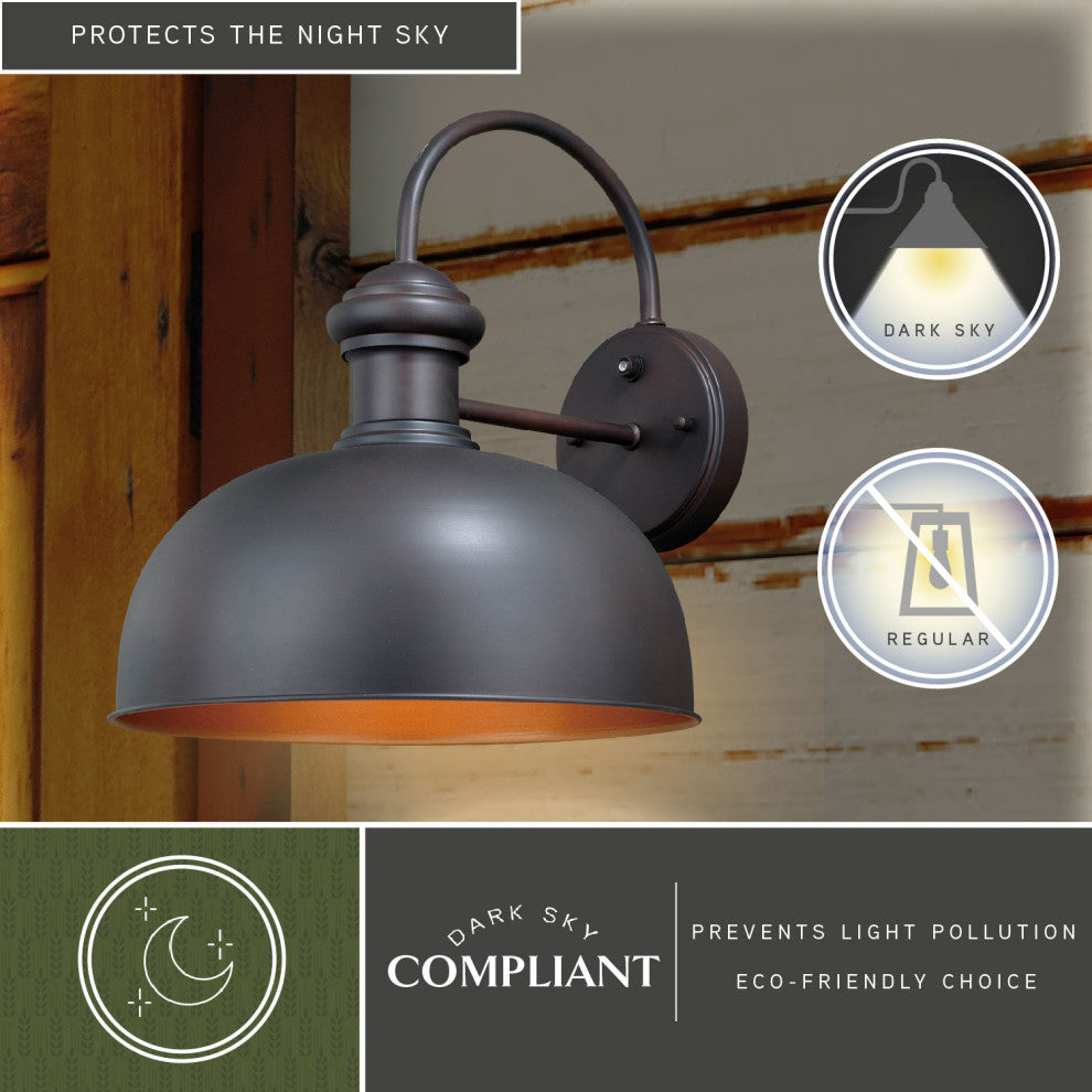Franklin 13" Outdoor Wall Light Oil Burnished Bronze and Light Gold
