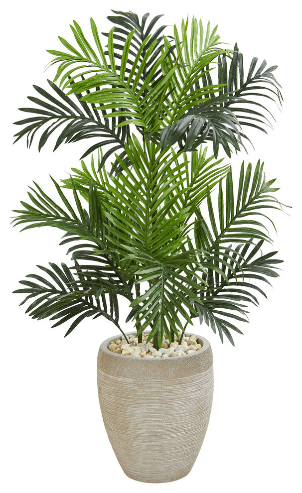 Nearly Natural  Paradise Palm Artificial Tree in Sand Colored Planter