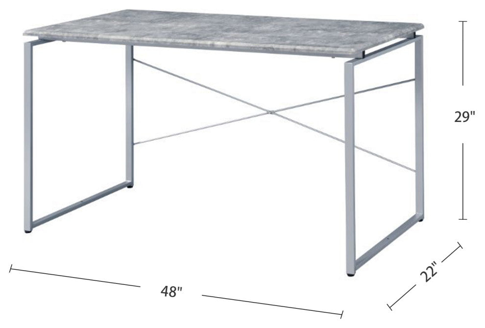 Rectangular Writing Desk, Faux Concrete