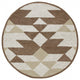 4' Round Brown Bohemian Geometric Area Rug