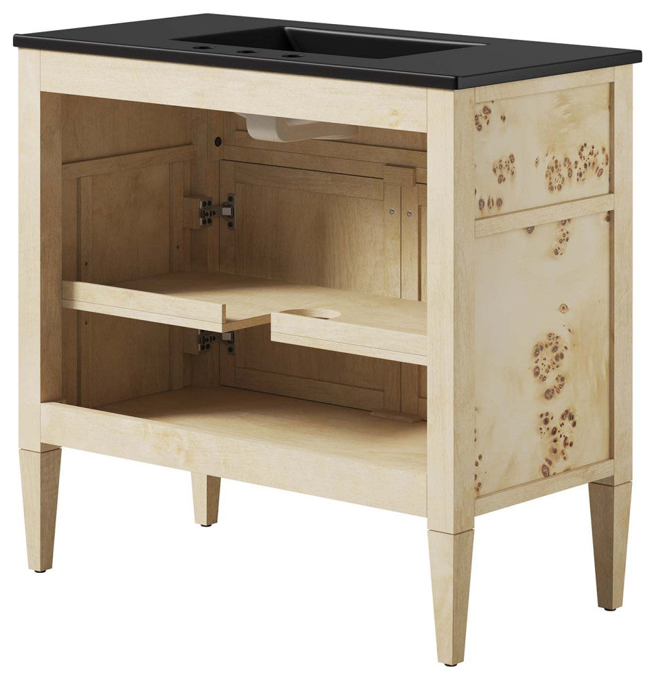 Elysian 36" Wood Bathroom Vanity - Black Burl