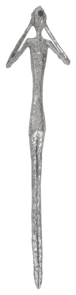 See, Speak, Hear No Evil Wall Art, Resin, 3-Piece Set, Silver Leaf