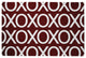 Hugs and Kisses Valentines Chenille Rug, Maroon, 4'x6'