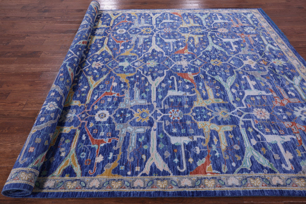 Turkish Oushak Handmade Wool Rug 8' 10" X 11' 10" - Q13337
