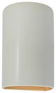 Ambiance ADA Small Cylinder Outdoor Wall Sconce, Closed, Matte White, Gold, LED