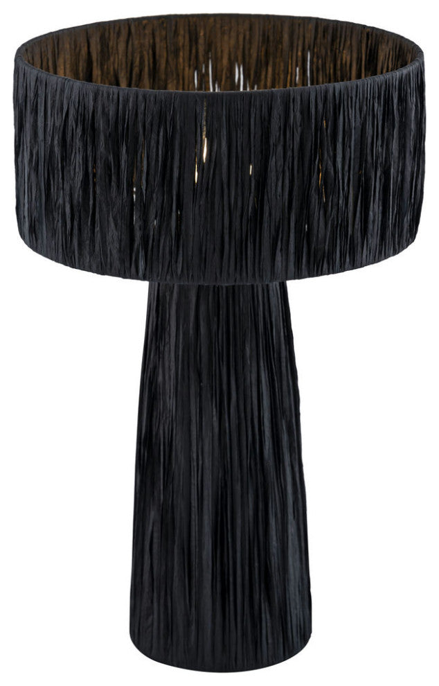 Shelby Rafia Black Table Lamp, Black