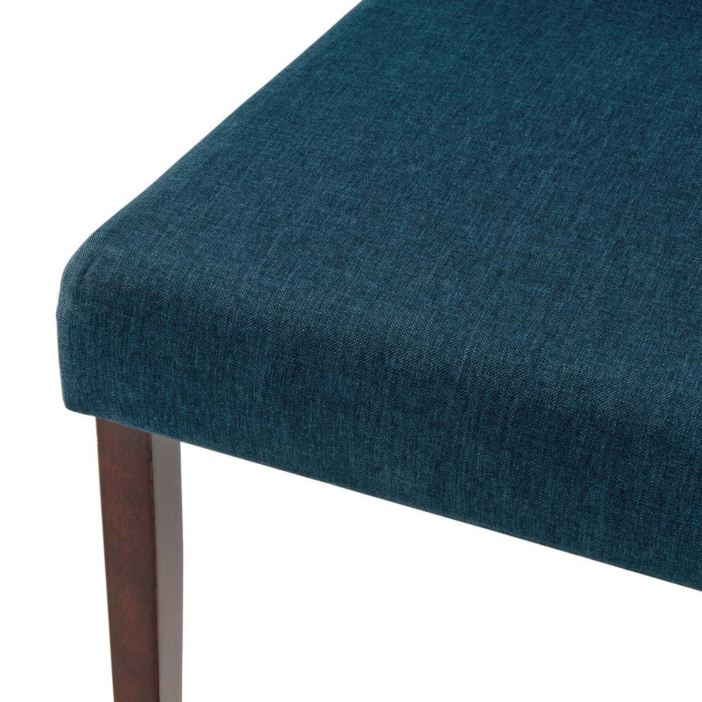 Side Chair and Table Set, Fabric, Drak Brown Blue, Modern, Bistro Restaurant