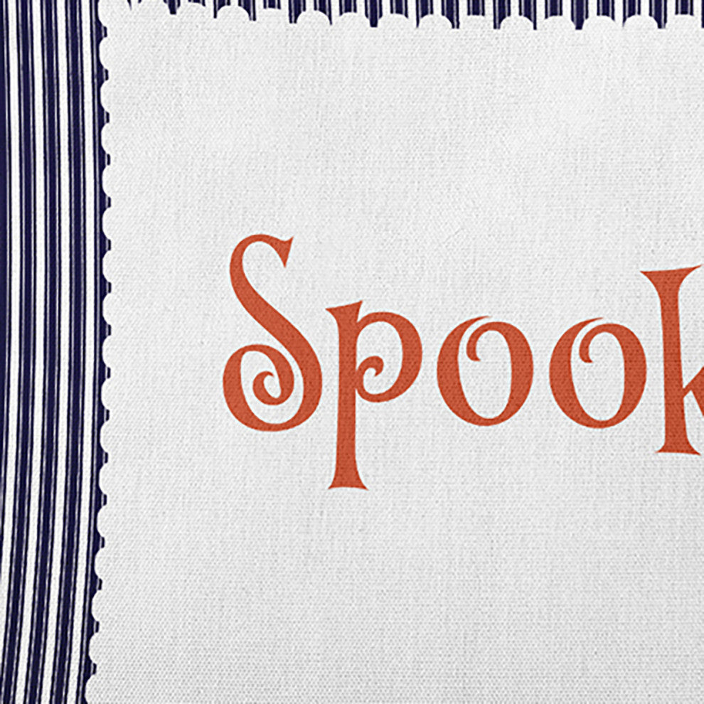 Halloween Spooky Ticking Accent Pillow, Navy, 26"x26"