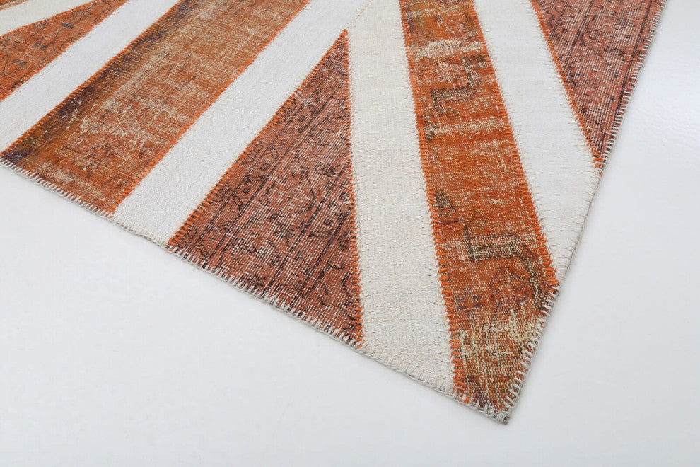Rug N Carpet - Handmade Anatolian 6' 8'' x 9' 11'' Flag Patchwork Rug