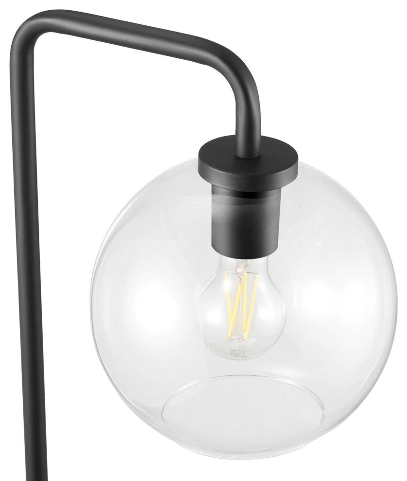 Silo Glass Globe Glass and Metal Floor Lamp, Black