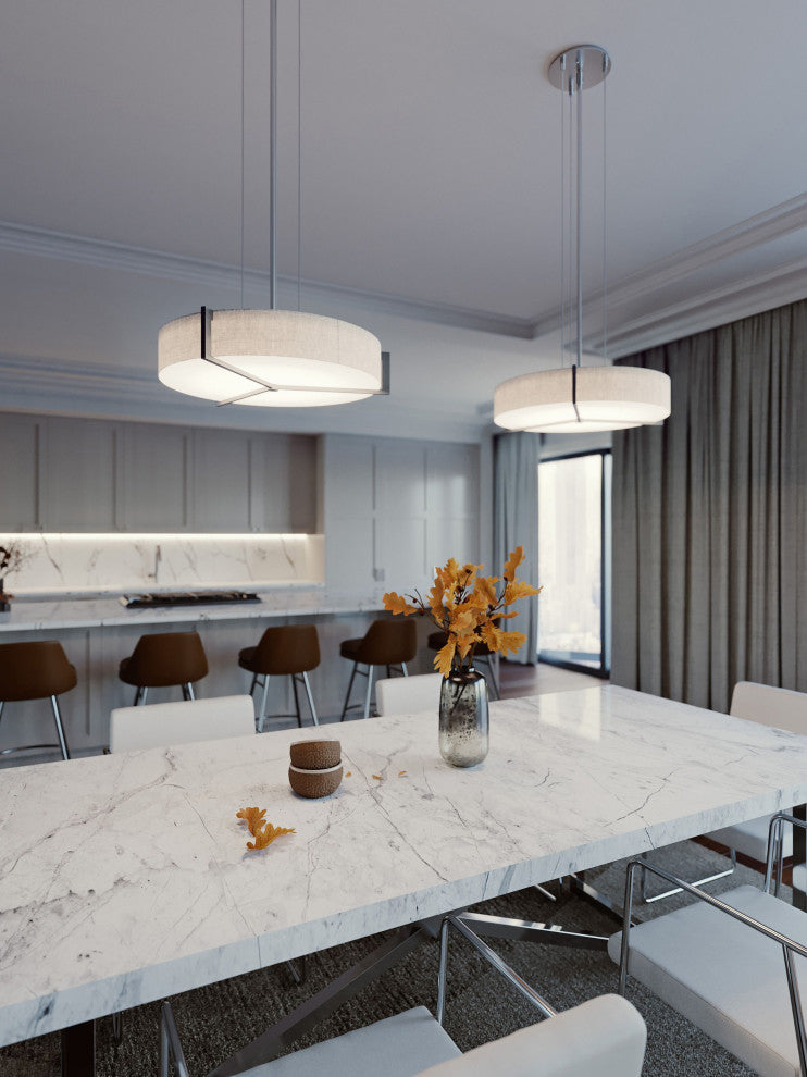Apex 27" LED Pendant, Weathered Gray Finish, Jute Shade