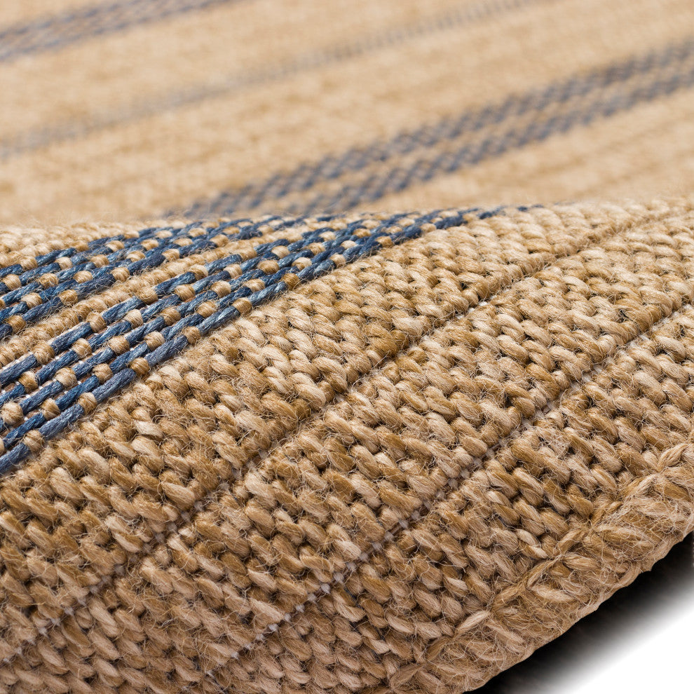 Sahara Multi Border Indoor/Outdoor Rug Navy 1'11"x7'6"