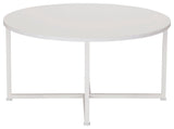 Jamestown Round Coffee Table Scandinavian White and White Metal