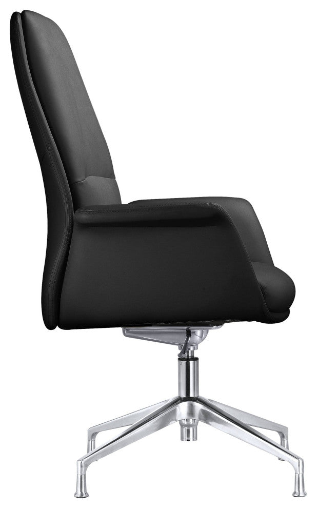 LeisureMod Summit Modern Office Chair With Adjustable Height and Swivel, Black