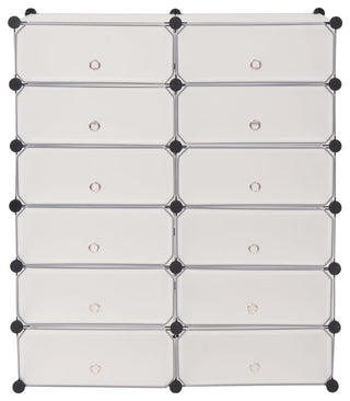 vidaXL Interlocking Shoe Organizer w/ 12 Compartments White Rack Cabinet Shelf