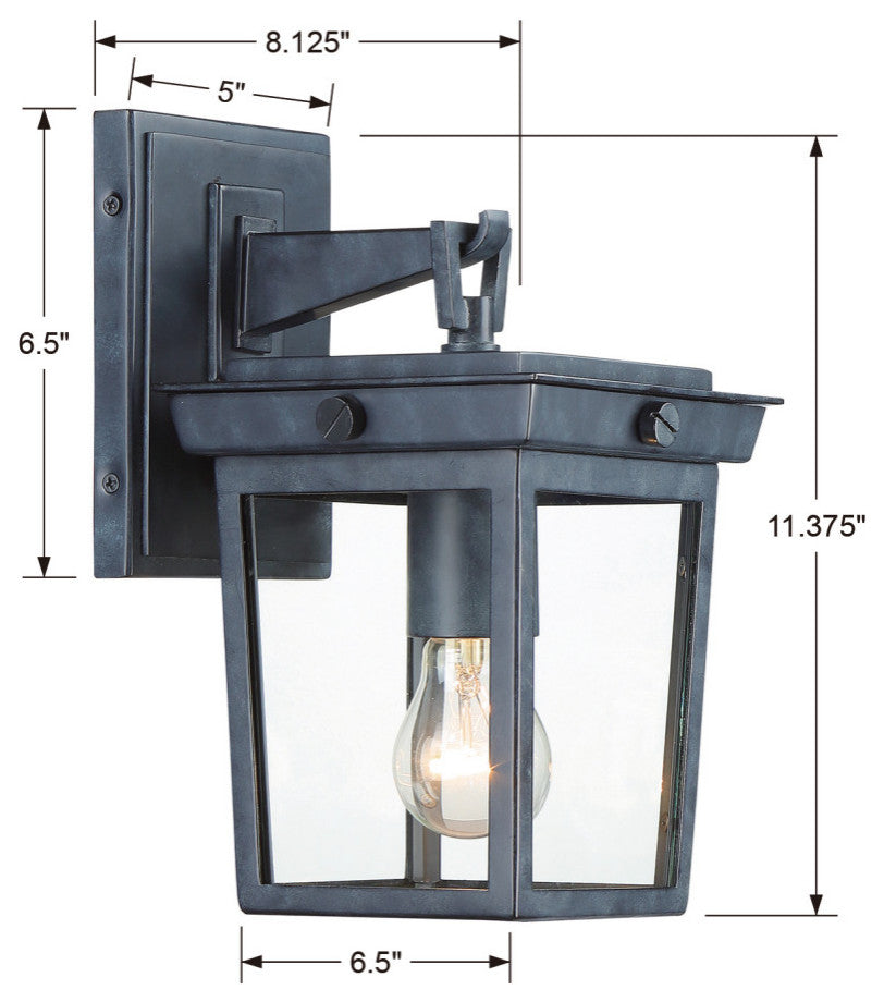 Belmont 1 Light Graphite Outdoor Wall Mount