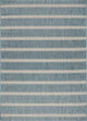 8" x 10" Teal Striped Indoor Outdoor Area Rug