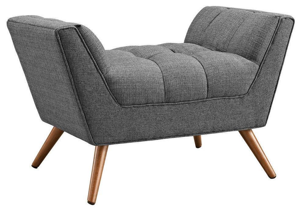 Response Upholstered Fabric Ottoman, Gray