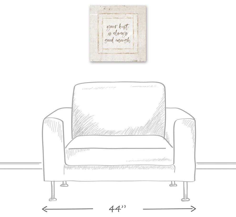 Good Enough Burlap 12x12 Canvas Wall Art