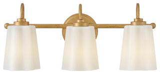 Lark Honey Medium Three Light Vanity, Distressed Brass