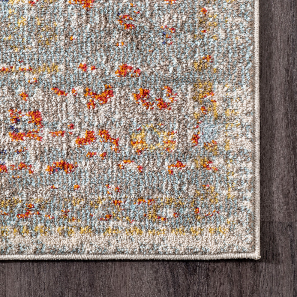 Nuloom Hazy Damask Medallion Mirage Area Rug, Grey 4'x6'