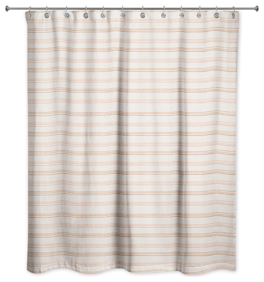 Rust Loose Lines 71x74 Shower Curtain