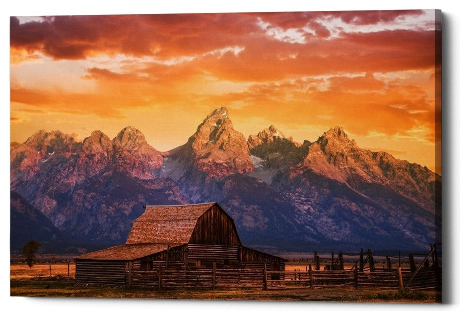 Epic Graffiti "Sunrise on the Ranch" by Darren White, Giclee Canvas Art, 40"x60"