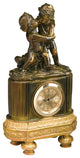 Kissing Cupids Clock, Bronze Finish