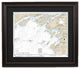 Framed Nautical Chart, Lake Ontario, Clayton to False Ducks lsland, 24x19