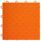 12"x12" Interlocking Garage Flooring Tiles, Diamond Top, Sample, Orange